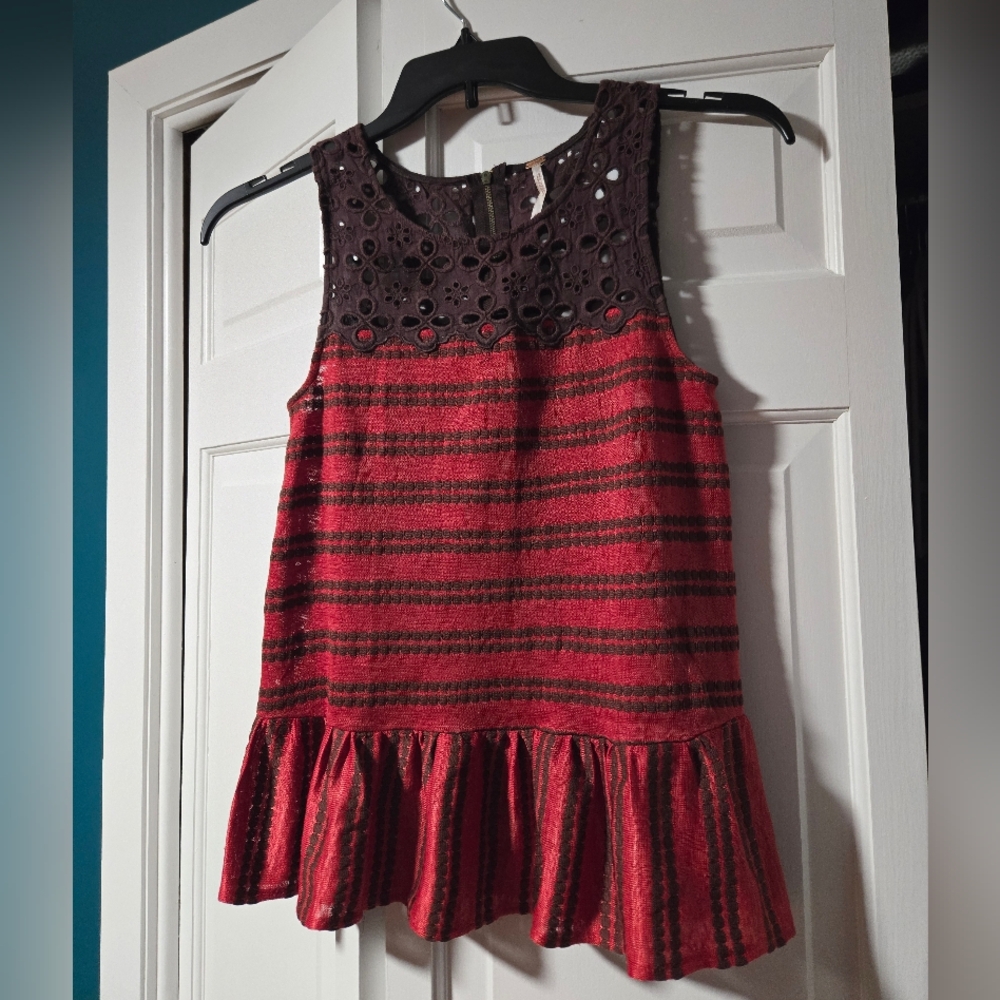 Free People Red and Black Striped Kids Dress